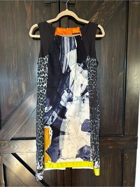Elie Tahari Mixed Print Silk Sheath Dress size 8